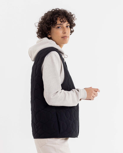 marché commun rotholz veste liner sans manches femme noire recyclée éco-responsable éthique