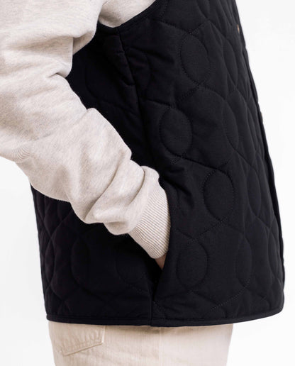 marché commun rotholz veste liner sans manches femme noire recyclée éco-responsable éthique