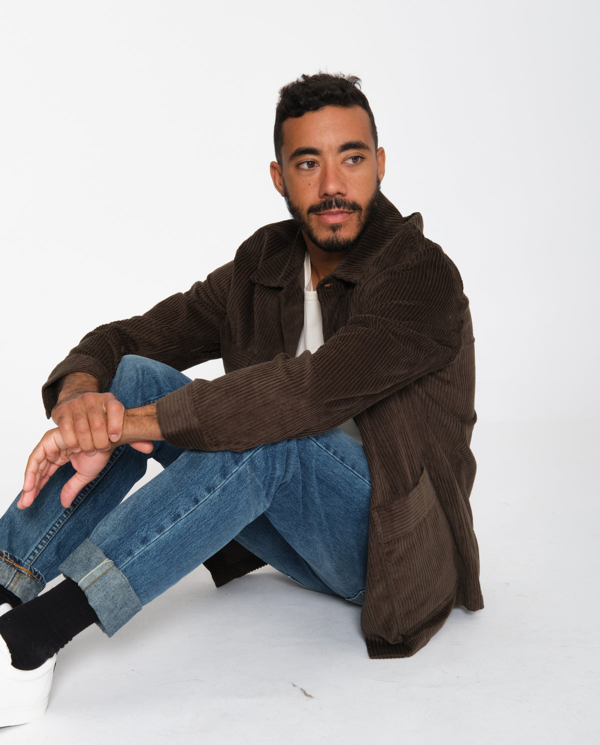 Veste De Costume En Velours Côtelé Homme Marron - Moderne Sportif Confortable Pour Quotidien Et Mariage