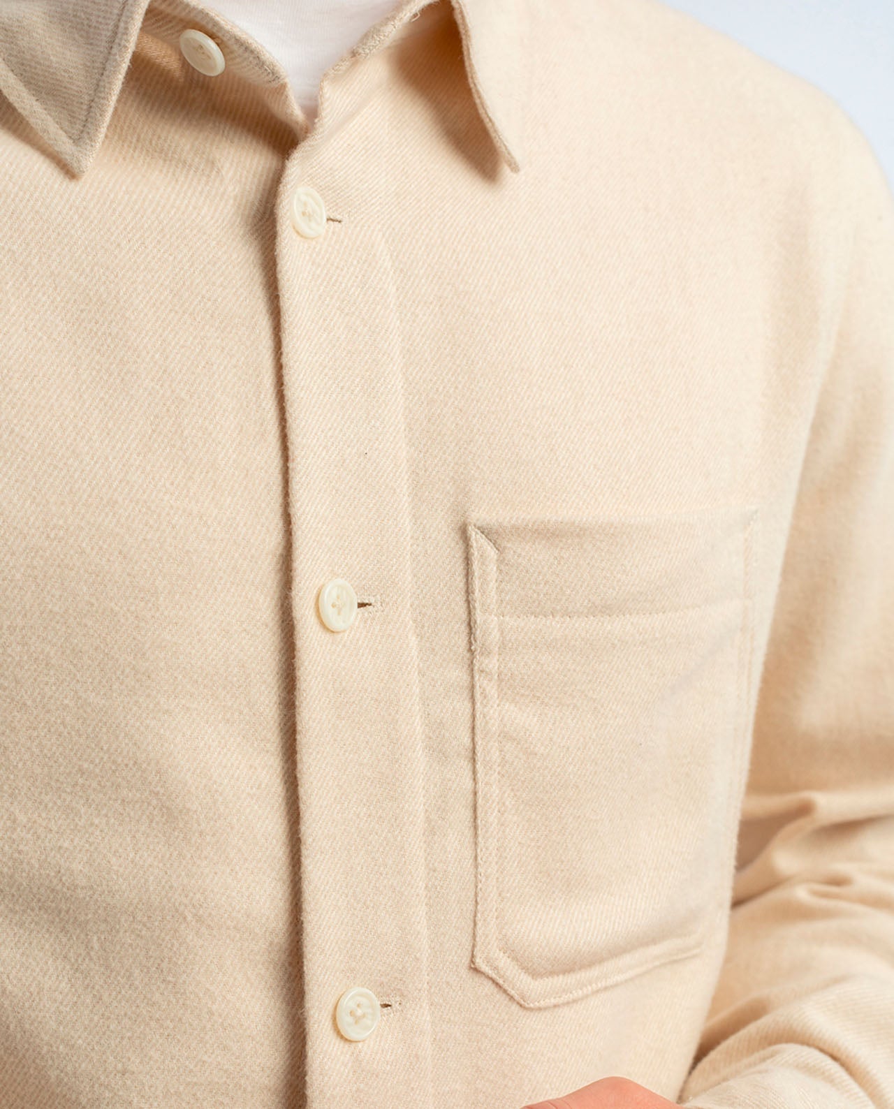 marché commun rotholz chemise flanelle homme coton biologique éco-responsable blanc crème