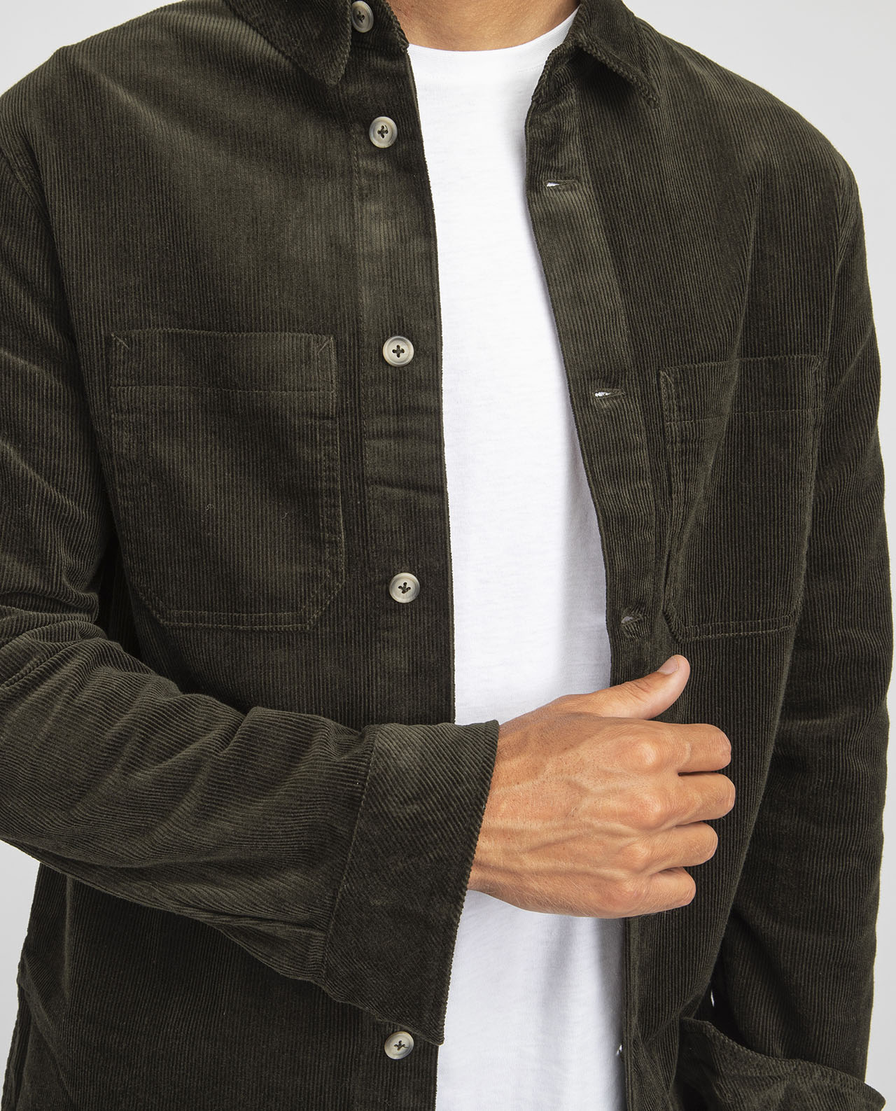 Chemise en outlet velour cotelé homme