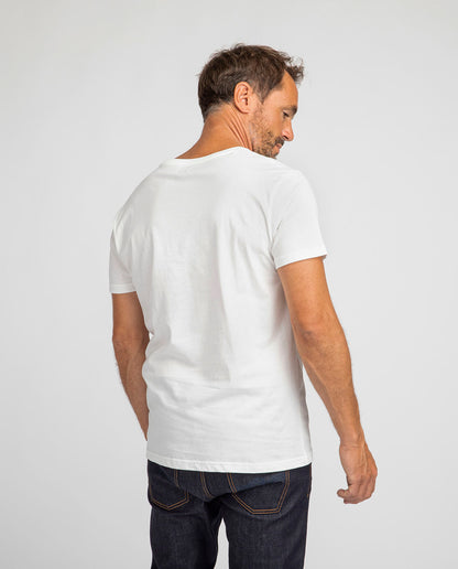 marché commun bask in the sun t-shirt homme imprimé artiste éco-responsable éthique coton biologique blanc