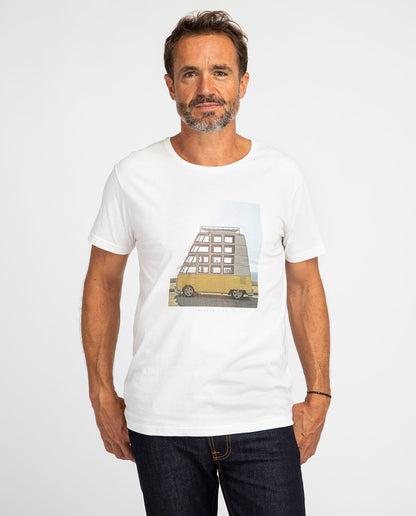 marché commun bask in the sun t-shirt manches courtes homme imprimé surf van éco-responsable éthique coton biologique